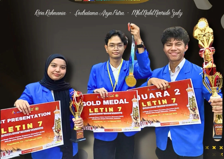 Juara 2, Gold Medal, Best Presentation, Bronze Medal dalam Essay Competition LETIN 7 Tingkat Nasional